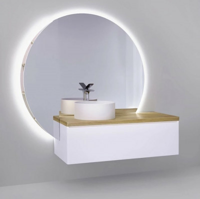 Зеркало в ванную Jorno Solis New 106 SolN.02.106/W/JR с подсветкой с бесконтактным выкл округлое