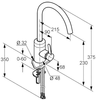 Kludi E-GO 422000575 сенсорный смеситель для кухни, хром