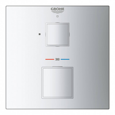 Внешняя часть термостатического смесителя для душа GROHE Grohtherm Cube, хром (24153000)