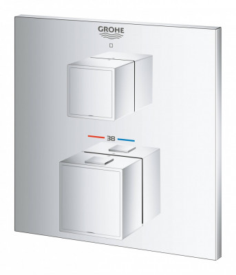 Внешняя часть термостатического смесителя для душа GROHE Grohtherm Cube, хром (24153000)