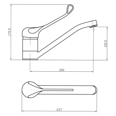 Смеситель ROEGEN RE011A локтевой, 40 мм RE011A