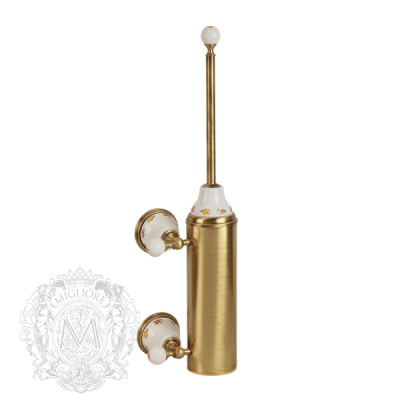 MIGLIORE Provance 17623 ершик настенный с металлической колбой, керамика с декором/бронза