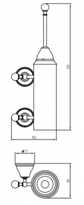 MIGLIORE Provance 17623 ершик настенный с металлической колбой, керамика с декором/бронза