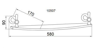 Boheme CHIARO 10507 полка стеклянная, золото