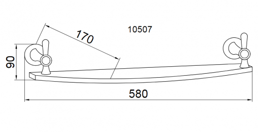 Boheme CHIARO 10507 полка стеклянная, золото