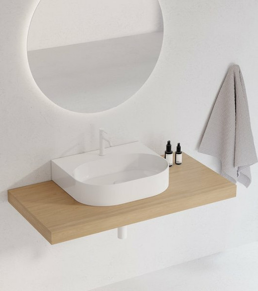 Раковина накладная Ravak Ceramic Slim Wall O 55 XJX01155004 белая овальная