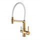 Смеситель для кухни с подключением фильтра воды Rose R658G, золотой сатин  (R658G)