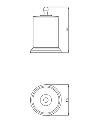 Баночка настольная MIGLIORE Mirella 17229, керамика, хром