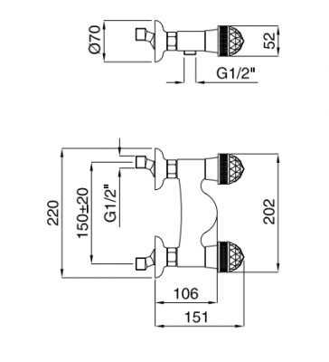 MIGLIORE Axo Swarovski 18498 смеситель для душа, хром