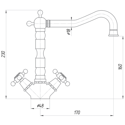 MIGLIORE Revival 19503 смеситель для раковины, хром