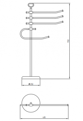 Стойка низкая для полотенец MIGLIORE Mirella 17346, золото