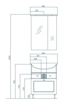 Акватон Онда 60 1A009802ON01R зеркало-шкаф правое белое