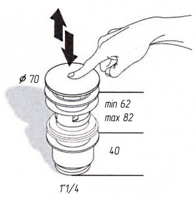 MIGLIORE Ricambi 17954 донный клапан под перелив, керамика, хром