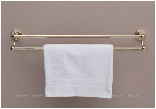 Держатель для полотенец Aquanet 4624D, золото 60 см, двухрядный золото (00189279)