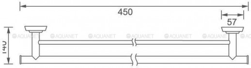 Держатель для полотенец Aquanet 4624D, золото 60 см, двухрядный золото (00189279)
