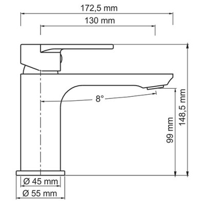 WasserKRAFT Elbe 7403 смеситель для раковины, черный