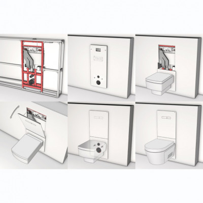 TECE Нижняя панель для установки унитазов-биде. Duravit. Стекло белое. 9650103