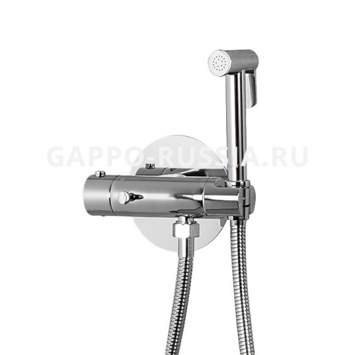 Термостатический смеситель с гигиеническим душем Gappo хром (G7290)
