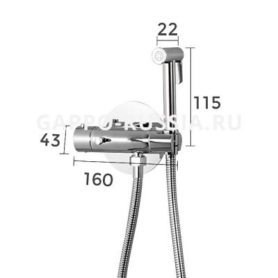 Термостатический смеситель с гигиеническим душем Gappo хром (G7290)