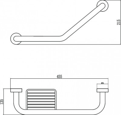 Поручень в ванную Savol S-01030L с мыльницей нерж сталь хром