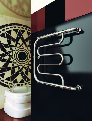 ТЕРА ПСВ-02-08 водяной полотенцесушитель ФОКСТРОТ с полкой 600х400, хром