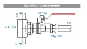 Тройник PPR с переходом на наружную резьбу 40 мм х 1" VALTEC (VTp.733.0.04006)