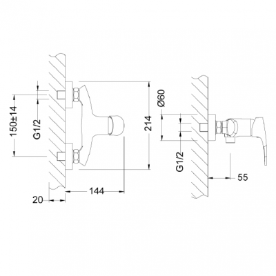 Lemark LINARA LM0403C смеситель для душа с ручным душем и шлангом, хром