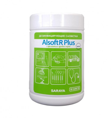 Дезинфицирующие спиртовые салфетки Saraya Alsoft R Plus с отдушкой 80 шт, 90 шт, 180 шт