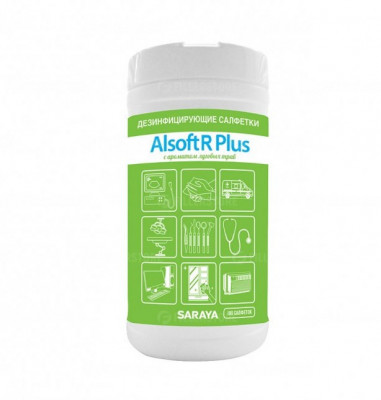 Дезинфицирующие спиртовые салфетки Saraya Alsoft R Plus с отдушкой 80 шт, 90 шт, 180 шт