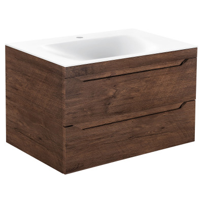 Тумба под раковину Vincea Fine 800 подвесная 2 ящика soft close, R.Wood VMC-2F800RW
