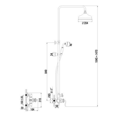 Lemark Brava LM4760G душевая стойка, золото
