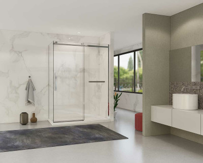 Душевой уголок Vincea Como Soft 150x80 VSR-1CS8015CL п-ль хром стекло прозрачное