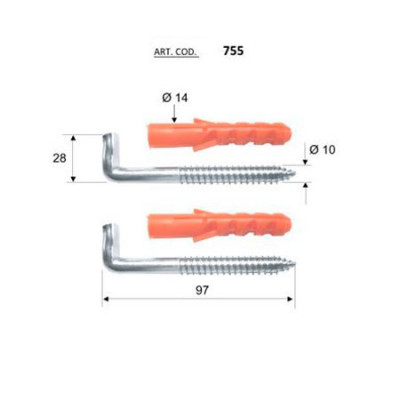 Крепеж Remer RR 755 "костыль" L=100mm (2 шт.)