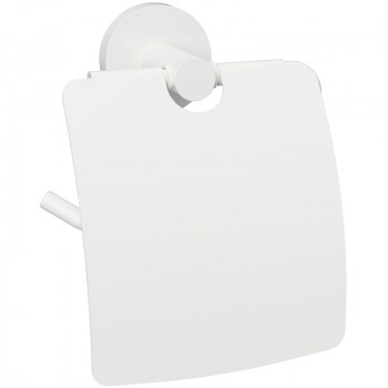 Держатель для туалетной бумаги Bemeta White 104112014 с крышкой белый матовый