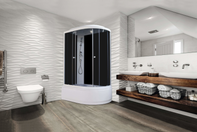 Душевая кабина Parly Classic Эконом EC122 120х80х215см, черный