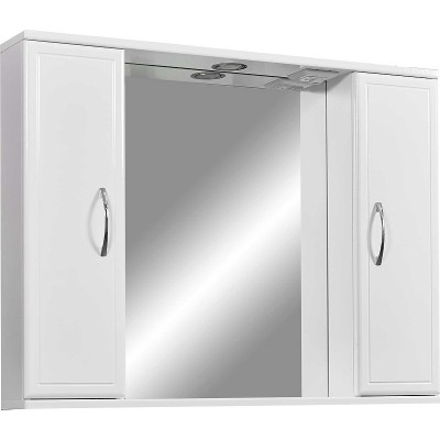 Зеркало со шкафом в ванную Stella Polar Концепт 80/С SP-00000059 с подсветкой белое