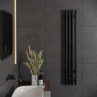 Полотенцесушитель электрический Aringa Токио 120x15 AR03016BL черный I-образные