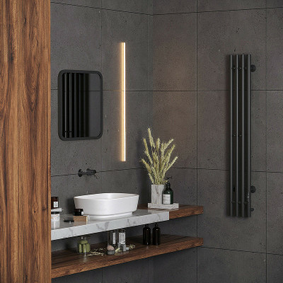 Полотенцесушитель электрический Aringa Токио 120x15 AR03016BL черный I-образные