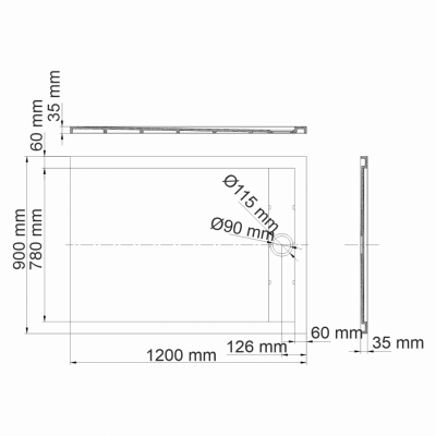 Душевой поддон Wasserkraft Mindel 85T07 120х90 см, искусственный камень, белый
