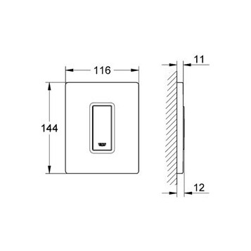 Grohe Skate Cosmopolitan 38784000 клавиша смыва для писсуара (пластик), глянцевый хром