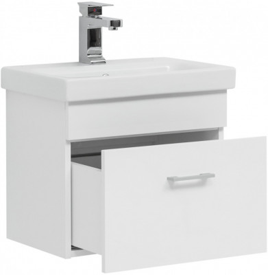 Тумба с раковиной Aquanet Нота 50 (Moduo Slim) белый напольная/подвесная (00254064)