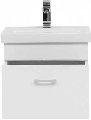Тумба с раковиной Aquanet Нота 50 (Moduo Slim) белый напольная/подвесная (00254064)