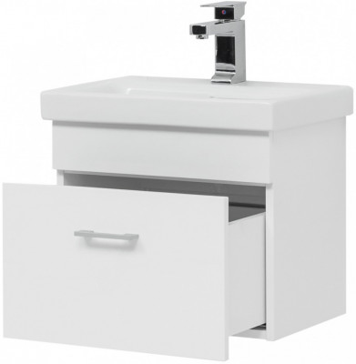 Тумба с раковиной Aquanet Нота 50 (Moduo Slim) белый напольная/подвесная (00254064)