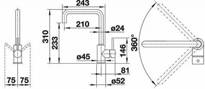 Кухонный смеситель Blanco Mili 524212 хром
