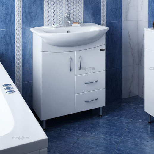 Тумба для умывальника напольная СаНта "Элеганс - 65.1" с2 ящ.(под умывальник Элеганс 65)