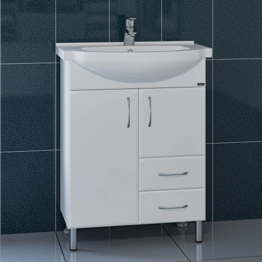 Тумба для умывальника напольная СаНта "Элеганс - 65.1" с2 ящ.(под умывальник Элеганс 65)