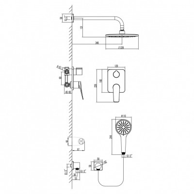 Душевая система Lemark Bronx (LM3729BL) черный