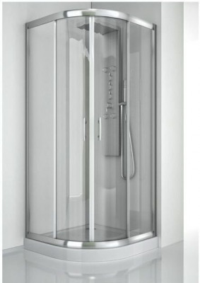 Душевой уголок Aquanet Alfa NAA2142 100x100, R550, прозрачное стекло четверть круга