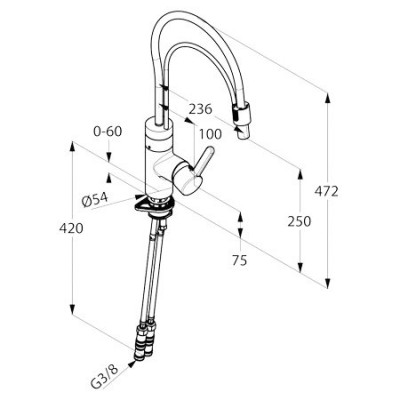 Kludi E-GO 422050575 сенсорный смеситель для кухни, хром