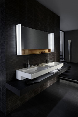 Столешница 80 см, без отверстия, темный камень, меламин с эффектом ламинации, Jacob Delafon «TERRACE» (EB1193-N06)